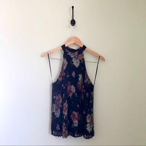Black Floral Tank